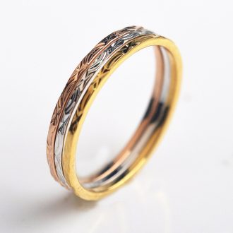 18k 3 féle aranyozott gyűrű szett (3db)