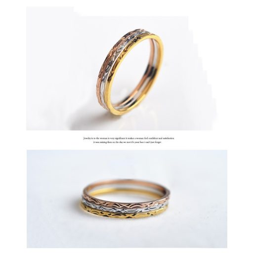 18k 3 féle aranyozott gyűrű szett (3db)