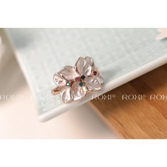 Rózsaarannyal futtatott virágforma gyűrű