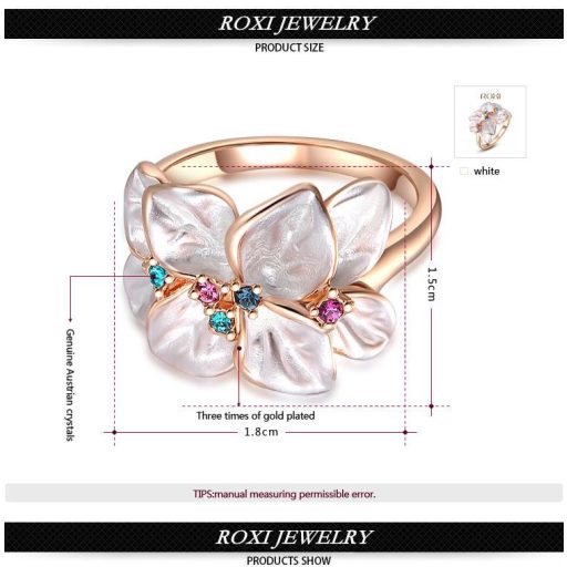 Rózsaarannyal futtatott virágforma gyűrű