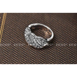 Ezüstözött mintás ausztria kristályos gyűrű