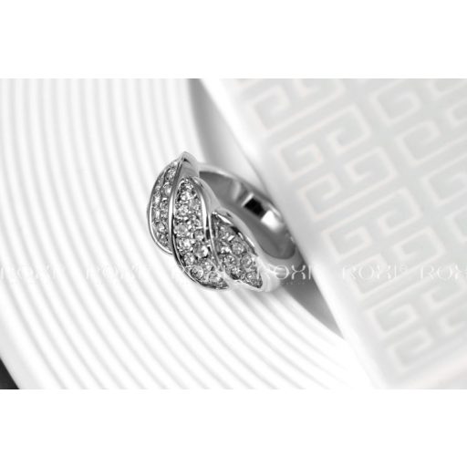 Ezüstözött mintás ausztria kristályos gyűrű