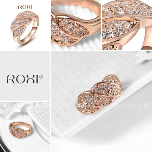 18k aranyozott mintás ausztria kristályos gyűrű