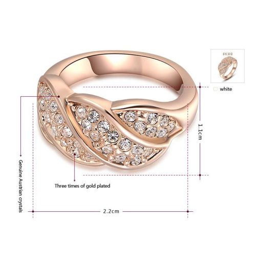 18k aranyozott mintás ausztria kristályos gyűrű