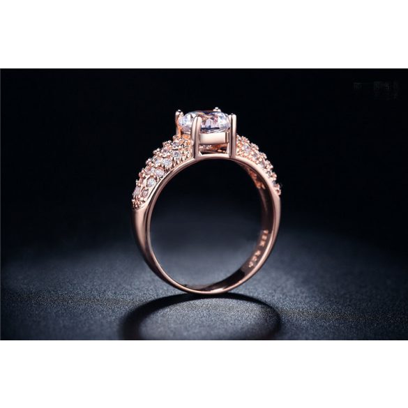 Rózsaaranyozott cirkónium kristályos gyűrű
