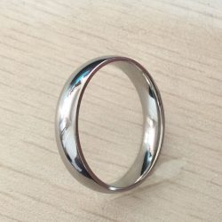 18K fehér aranyozott 6 mm klasszikus karikagyűrű