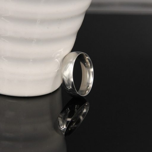 18K fehér aranyozott 8 mm klasszikus karikagyűrű