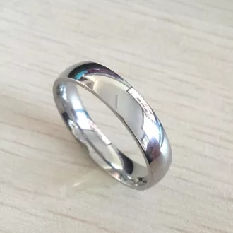 18K fehér aranyozott 6 mm klasszikus karikagyűrű
