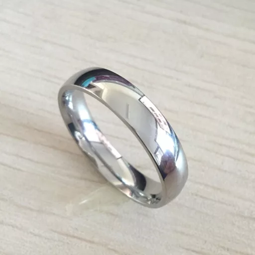 18K fehér aranyozott 6 mm klasszikus karikagyűrű