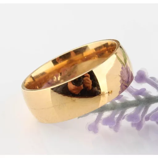 24K aranyozott (Gold Filled) 8 mm klasszikus karikagyűrű