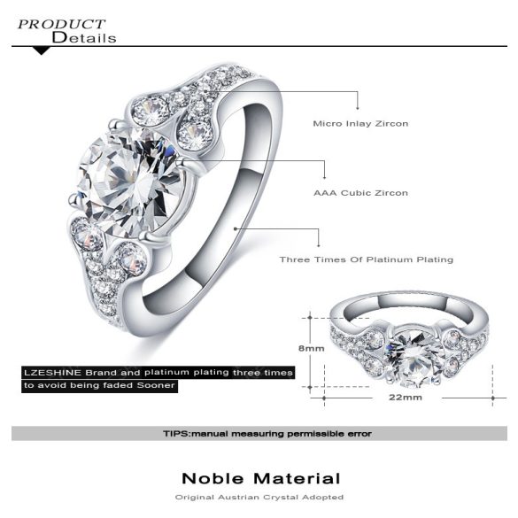 Ezüstözött, csillogó Austria kristályos gyűrű