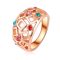 Rózsaaranyozott, színes Ausztria kristályos gyűrű modern mintával