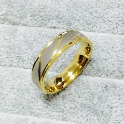 18K aranyozott, nemes acél 6mm mintás karikagyűrű