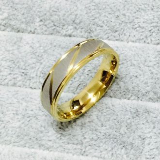 18K aranyozott, nemes acél 6mm mintás karikagyűrű