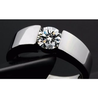   Fehér aranyozott gyűrű 316L acél karikagyűrű CZ kristály