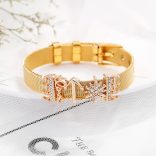 Nemes acél aranyozott Pandrea Reflexions Pandora stílusú karkötő csillogó kristályokkal