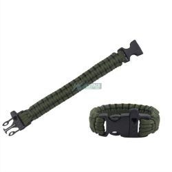 Paracord unisex karkötő khaki, síppal, túrázáshoz