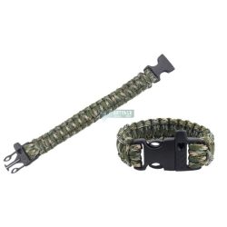   Paracord unisex karkötő terepszínű, síppal, túrázáshoz