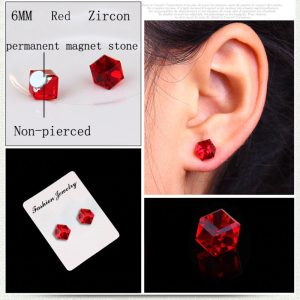 Mágneses rögzítésű piros kristályüveg kocka (1 pár)