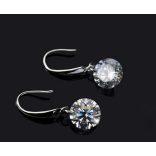 Modern ezüstözött CZ kristállyal fülbevaló (1 pár)