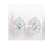 Csipkézett mintás tengerkék kővel díszített fülbevaló (1pár)