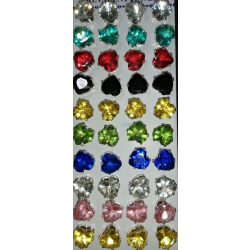 Szív alakú kristályüveg fülbevaló (1 pár)