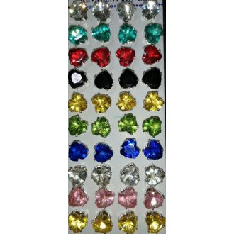 Szív alakú kristályüveg fülbevaló (1 pár)