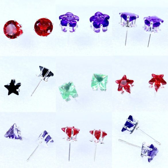 Virág alakú kristályüveg fülbevaló (1 pár)