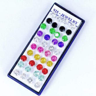 Lencse alakú kristályüveg fülbevaló (1 pár)