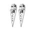 Nemesacél punk rock ezüst színű absztrakt fülbevaló (1 pár)