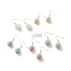   Festett lávakő aromaterápiás akasztós fülbevaló (1 pár)