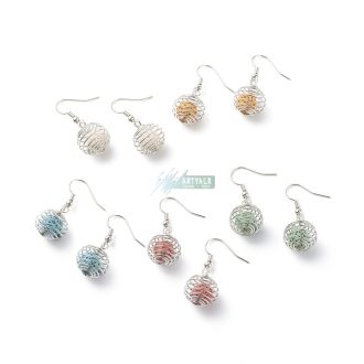   Festett lávakő aromaterápiás akasztós fülbevaló (1 pár)