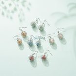 Festett lávakő aromaterápiás akasztós fülbevaló (1 pár)