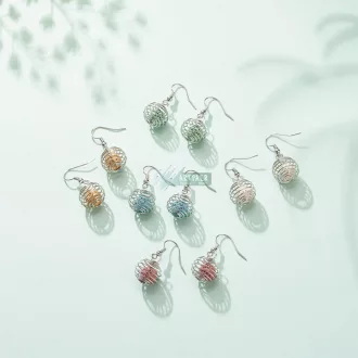   Festett lávakő aromaterápiás akasztós fülbevaló (1 pár)