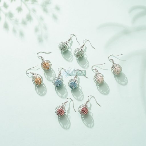 Festett lávakő aromaterápiás akasztós fülbevaló (1 pár)