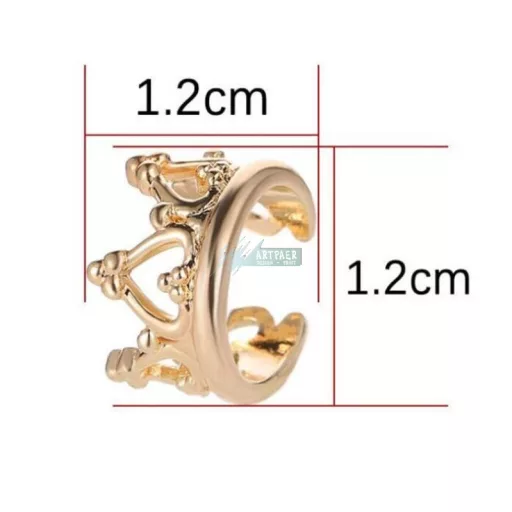 Szív mintás korona hamis piercing fülbevaló fülkagylóra