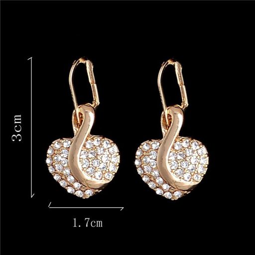 Gold filled nyaklánc, fülbevaló apró kristályokkal díszítve