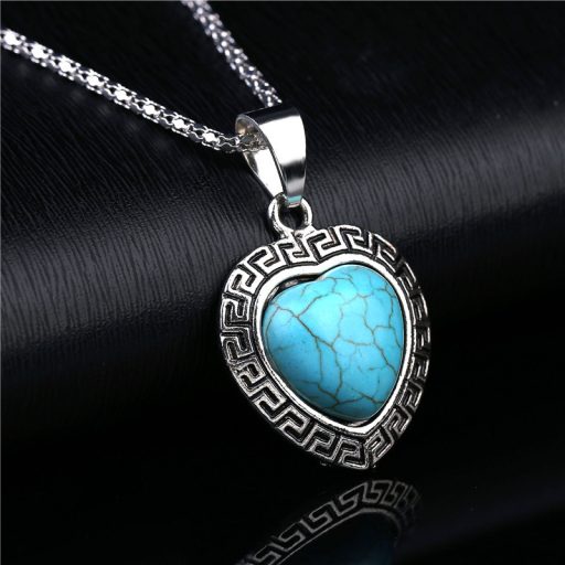 Ezüstözött kígyóbőr jellegű, türkizzel mintázott nyaklánc és fülbevaló szett