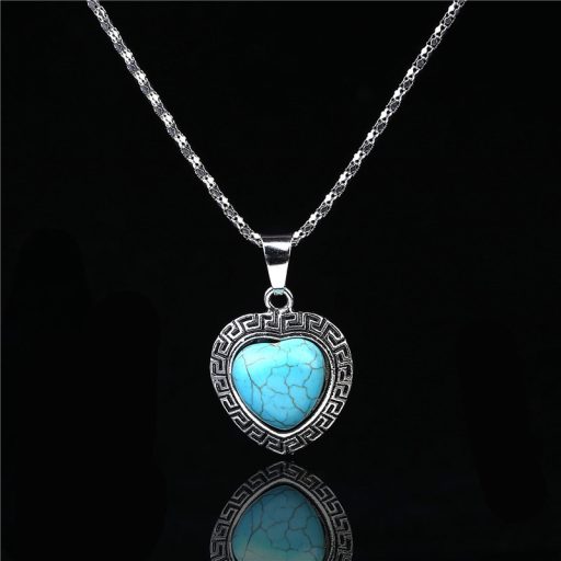 Ezüstözött kígyóbőr jellegű, türkizzel mintázott nyaklánc és fülbevaló szett