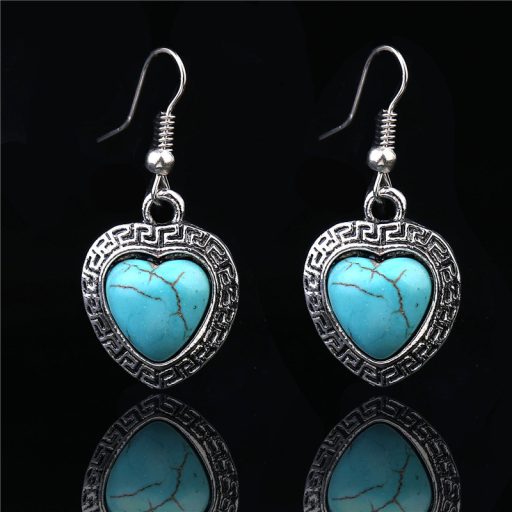 Ezüstözött kígyóbőr jellegű, türkizzel mintázott nyaklánc és fülbevaló szett