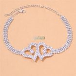 Esküvői, menyasszonyi, alkalmi, szív mintás bokalánc cirkónium kristályos