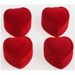 Díszdoboz szív alakú - bizsukhoz, ékszerekhez piros színben