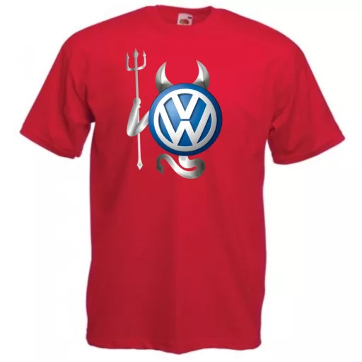 Autó fan VW - Sport ördög férfi rövid ujjú póló
