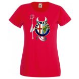 Autó fan Alfa Romeo Devil - Sport ördög női rövid ujjú póló