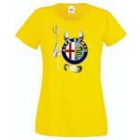 Autó fan Alfa Romeo Devil - Sport ördög női rövid ujjú póló