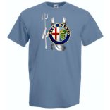 Autó fan Alfa Romeo Devil - Sport ördög férfi rövid ujjú póló