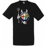 Autó fan Alfa Romeo Devil - Sport ördög férfi rövid ujjú póló