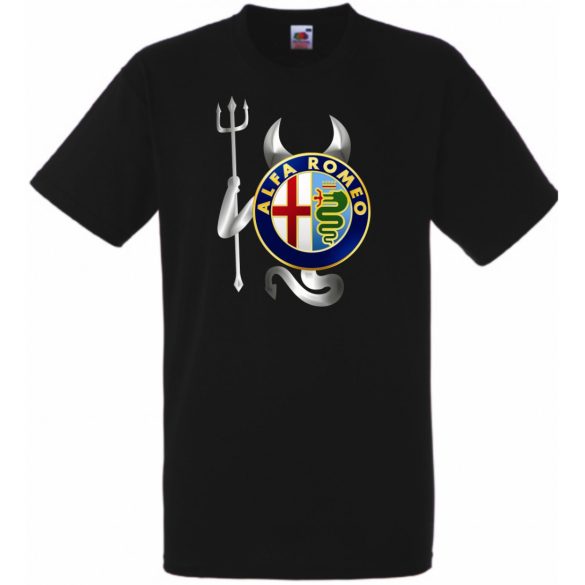 Autó fan Alfa Romeo Devil - Sport ördög férfi rövid ujjú póló