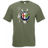 Autó fan Alfa Romeo Devil - Sport ördög férfi rövid ujjú póló