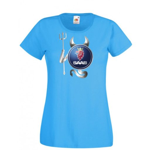 Autó fan Saab Devil - Sport ördög női rövid ujjú póló